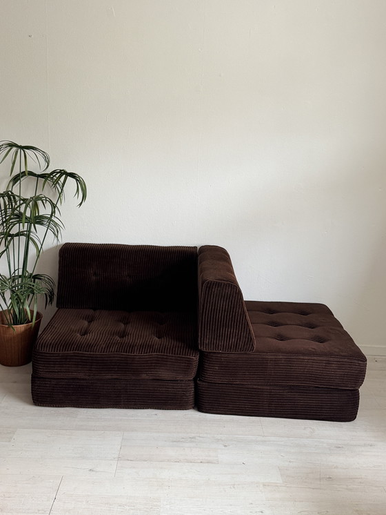 Image 1 of Canapé-lit vintage Daybed Brown Rib 70s