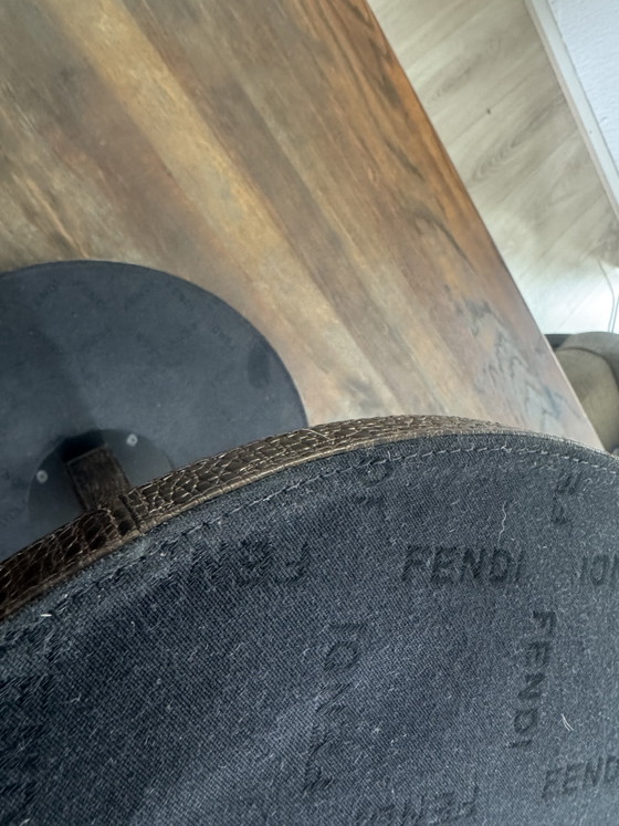 Original Fendi Beistelltisch – Beistelltische, Leather, Metal (photo 10 of 15)