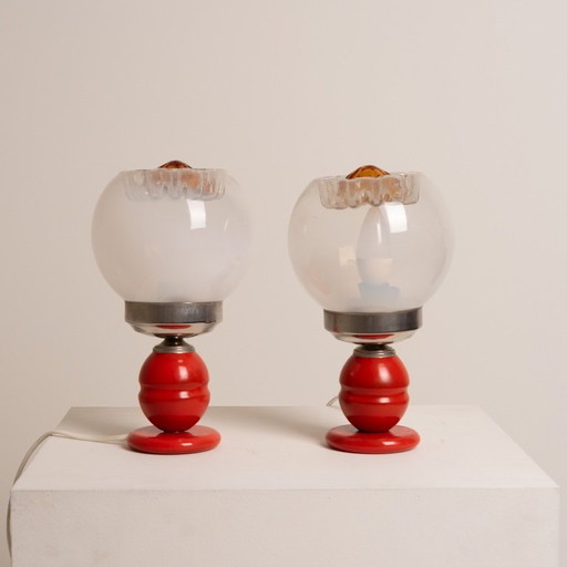 Pair of Italian Murano Table Lamps