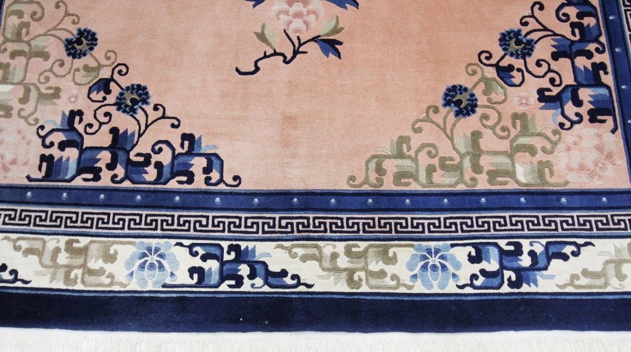Tapis Bleu Vintage Chic Overdyed 200x120 - Oriental Noué Main - Look Usé Moderne
