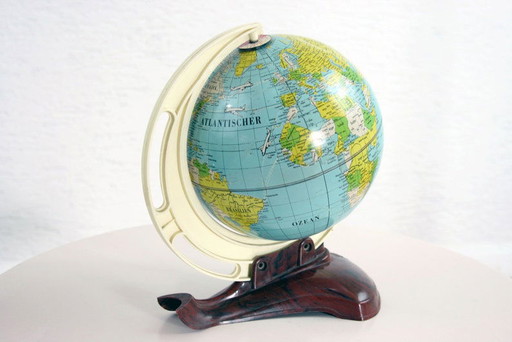 Wereldkaart / aardglobe merk MS jaren 50