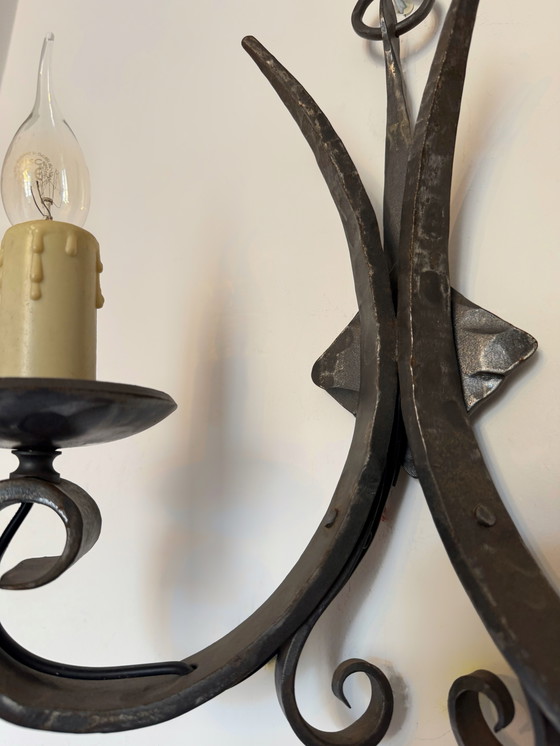 Image 1 of Lampada da parete in ferro battuto degli anni &#39;60, stile neogotico