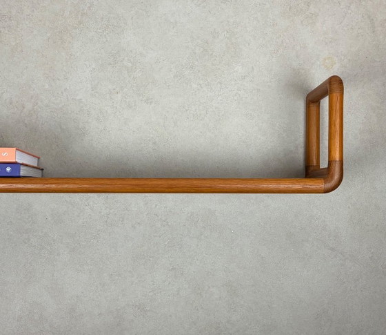 Image 1 of Vintage dyrlund wandplank, teakhouten plank organische vorm