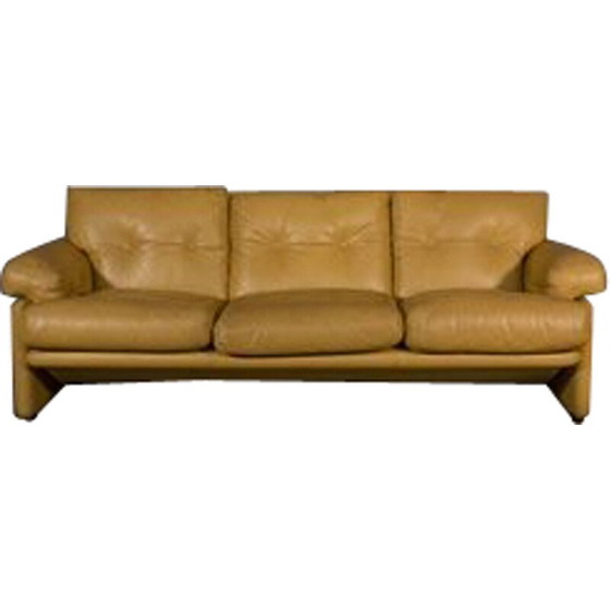 Image 1 of Vintage 3-seat sofa in leather by B and B Tobia Scarpa for Coronado, 1970