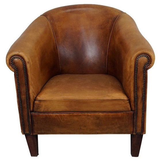 Image 1 of Vintage Nederlandse cognackleurige leren clubfauteuil
