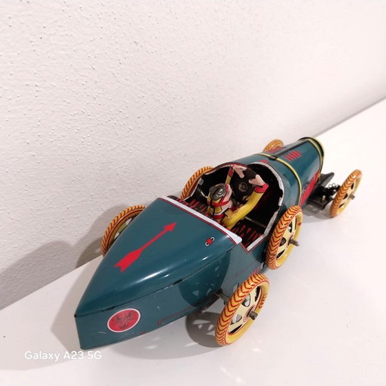 Image 1 of Vintage blikken speelgoed - Bugatti T-35 Racer | Wind-Up auto | Retro verzamelobject met originele doos - 20 cm