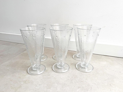 1 juego de 6 copas de helado de cristal vintage – glazen karaffen, Glass