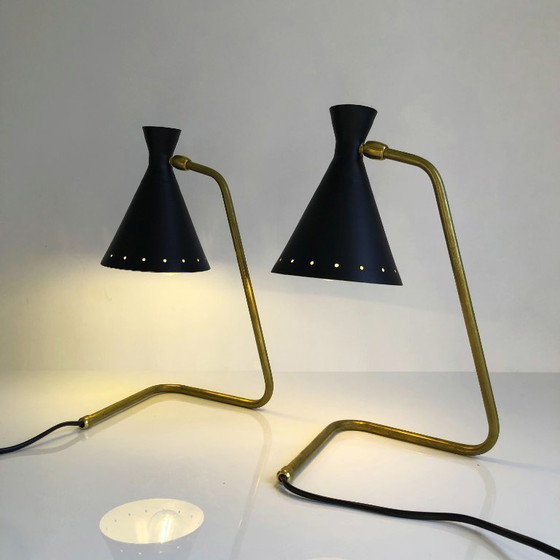 Image 1 of Een paar Cocotte-lampen, design uit de jaren 1950.