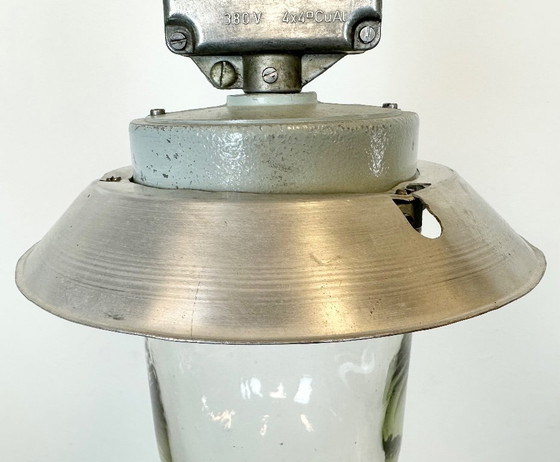 Image 1 of Industrial Aluminium Light with Clear Glass Cover from Elektrosvit, 1970s