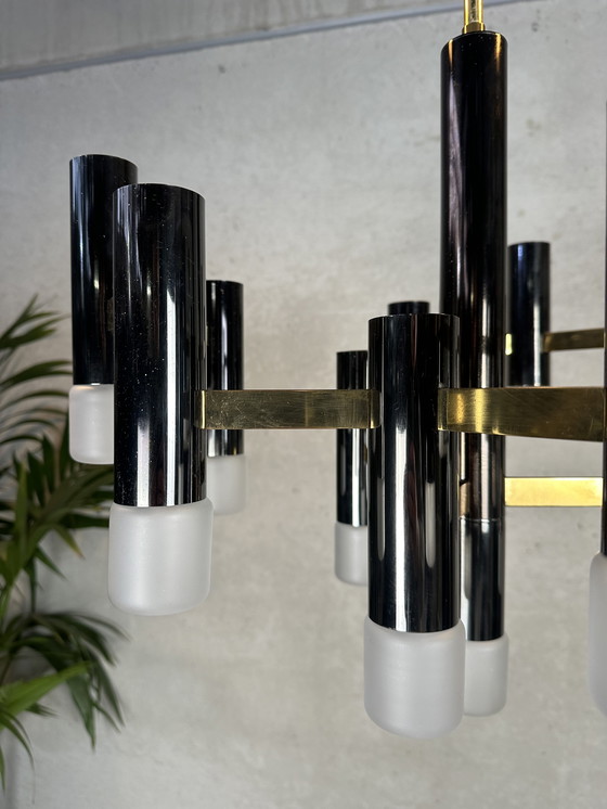 Image 1 of Lampadario vintage "esagonale" nero e oro - Boulanger