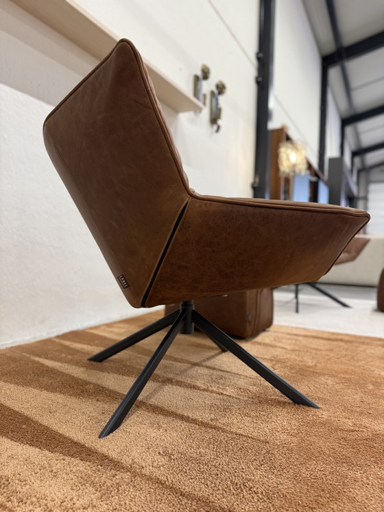 Image 1 of 2 Label van den Berg Gustav swivel armchair Bronco yak leather