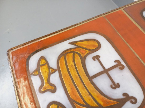 Image 1 of Vintage coffee table by Jean Gregorieff for Roche Bobois in ceramic and steel from the 60s and 70s