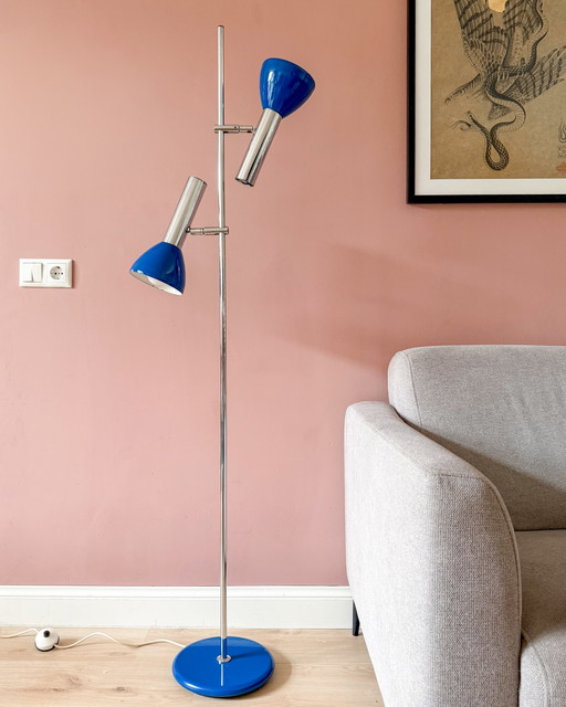 Lampada da terra vintage con due faretti
