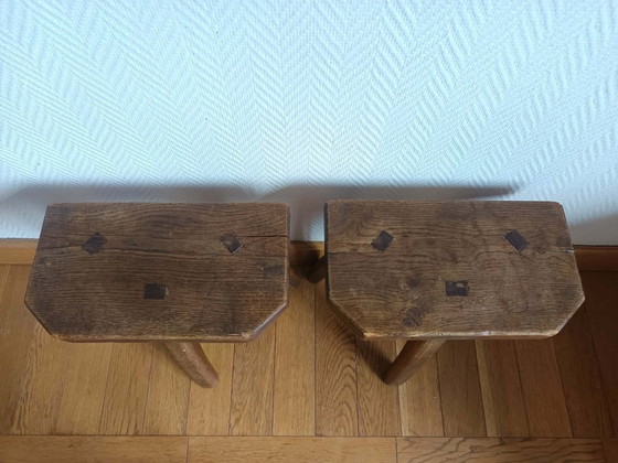 Image 1 of 2x vintage brutalist stools
