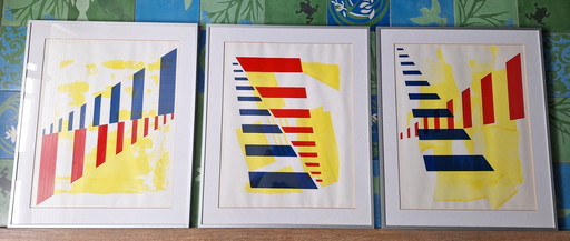 3 serigrafías de colores brillantes