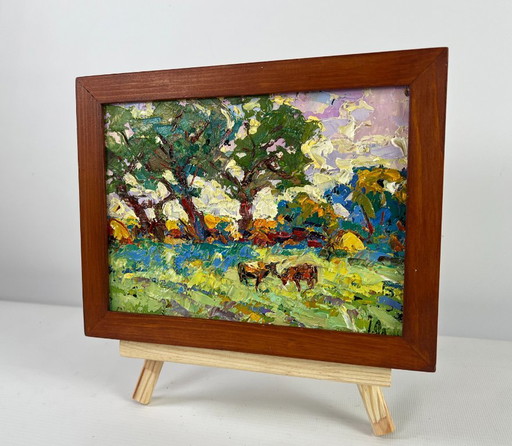 Original Oil Painting Summer Nature Landscape Warmth in the heart of the heat