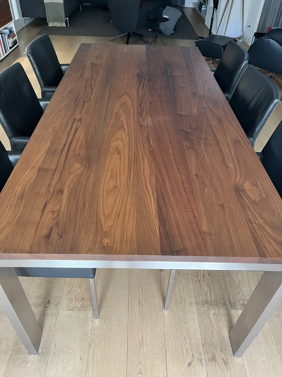 Bert Plantagie eettafel met 6 lederen stoelen – Eetkamerset, Leather, Metal (photo 3 of 8)
