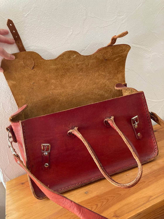 Image 1 of Handgefertigte Tasche aus echtem Naturleder