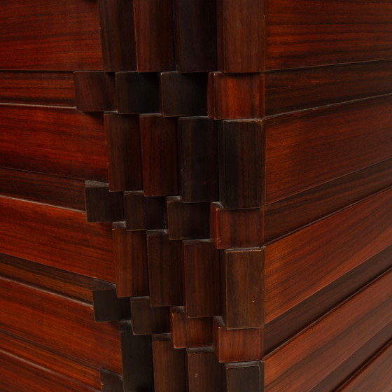 Table "Diamante" en padouk africain de style brutaliste par Luciano Frigerio avec plateau en verre, 1970 (photo 10 of 26)