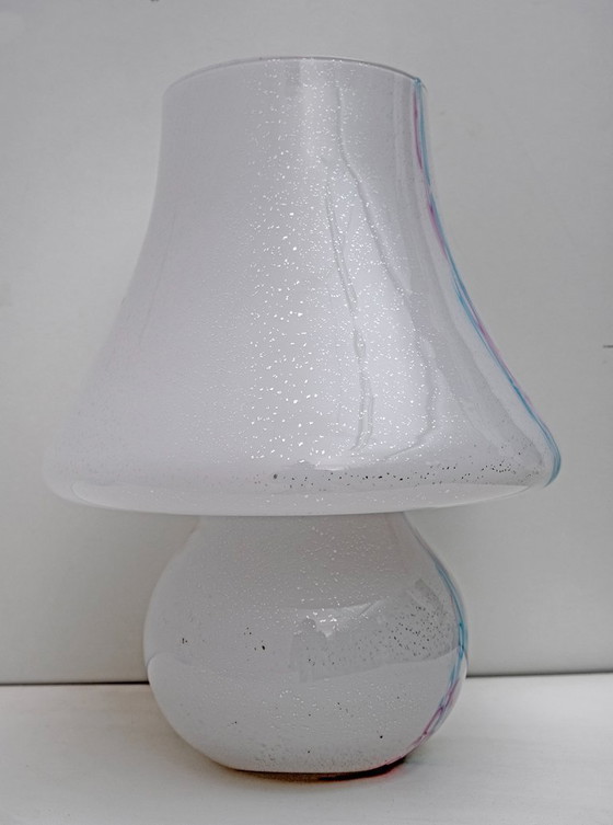 Image 1 of Venini Stil Moderne italienische Muranoglas Pilz Tischlampe, 1980er Jahre