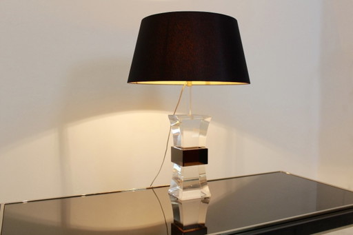 France Mid-Century Modern Lampe en Lucite bicolore