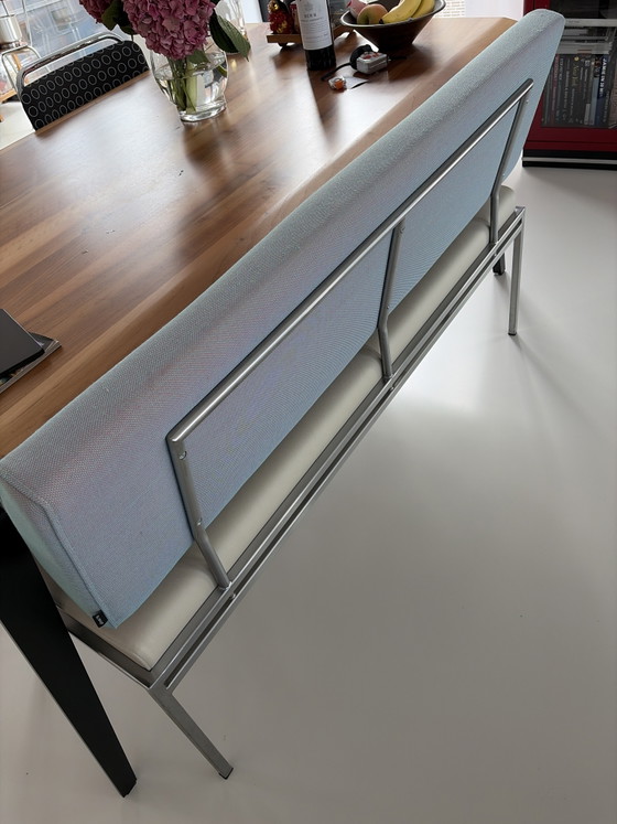 Banc de salle à manger Harvink, modèle Troef, en cuir et tissu, 140 cm de large – Chaises de salle à manger (photo 5 of 5)