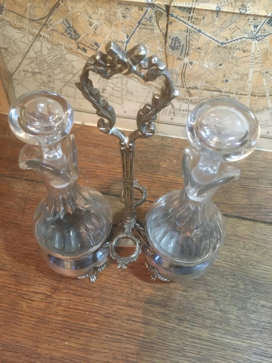 Set olio e aceto in argento e cristallo – Accessori da tavola, Crystal, Silver, Vintage (photo 7 of 11)