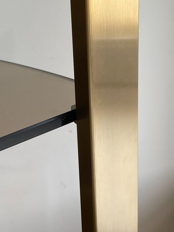 Vintage modulaire hoekwandkast uit de jaren 70 met glazen en gouden metalen frame. – Boekenkasten, Glass (photo 10 of 20)