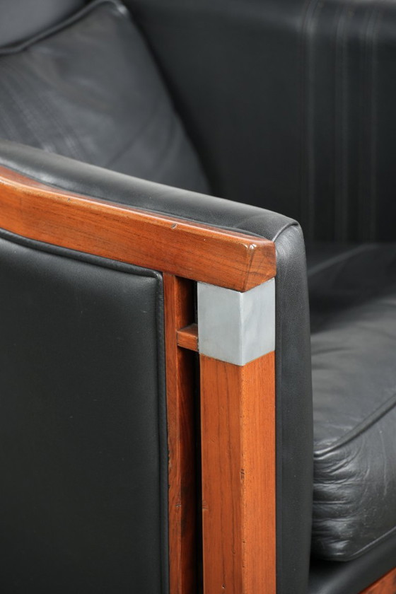 Zwarte leren Art Deco Schuitema design fauteuil, in goede staat, uit de Decoforma serie – Leather, Klassiek (photo 11 of 12)