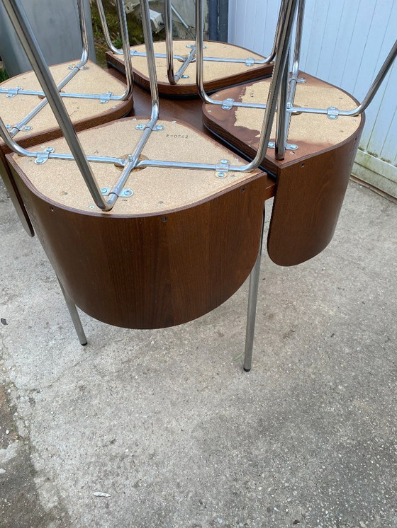 Image 1 of Mesa de teca Sam y cuatro sillas, modelo Fusion, de Sandra Kragnert para IKEA, Suecia, años 90