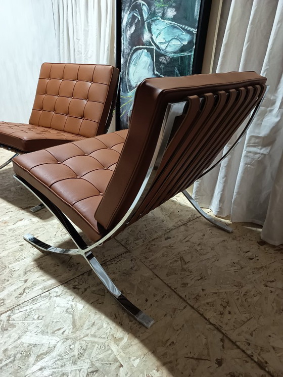 Image 1 of Sillones KNOLL Studio Barcelona (NUEVA Serie 2026) en piel natural (color coñac)