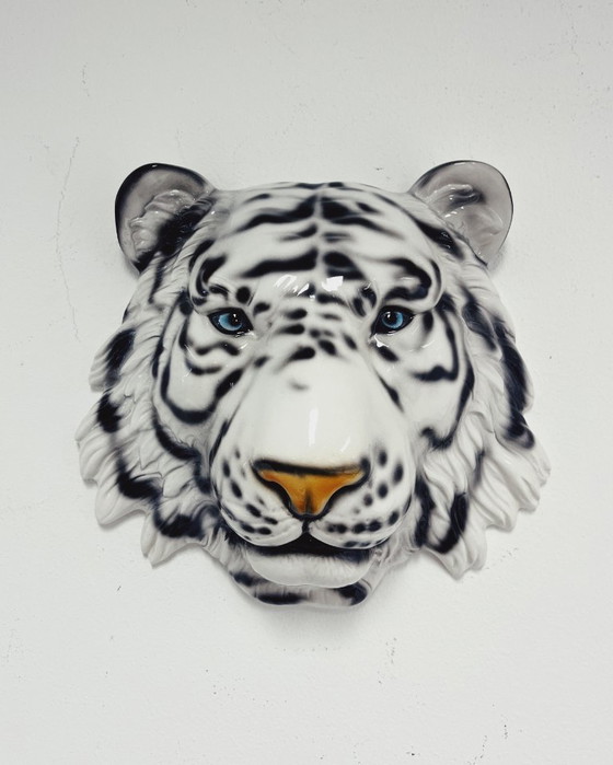 Image 1 of Máscara de pared de tigre de cerámica