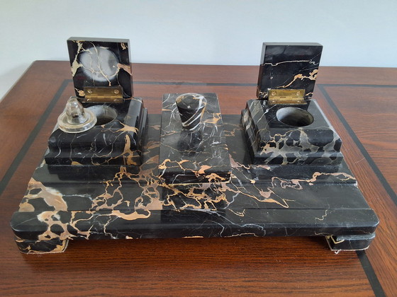 Image 1 of Vintage marble desk set art deco style