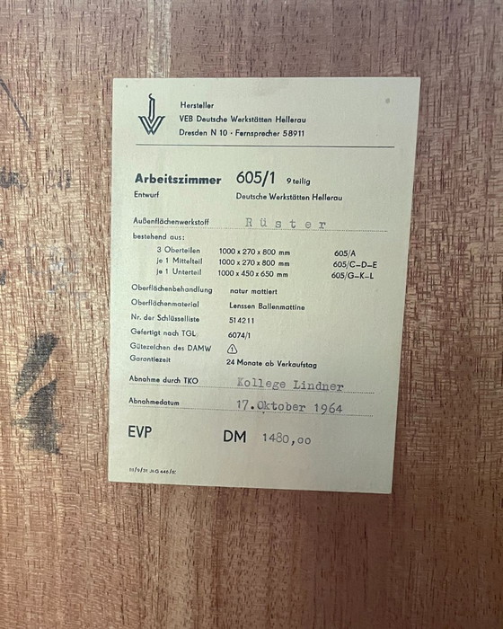 Image 1 of Schreibtisch aus den 60er Jahren / Deutsche Werkstätten Hellerau