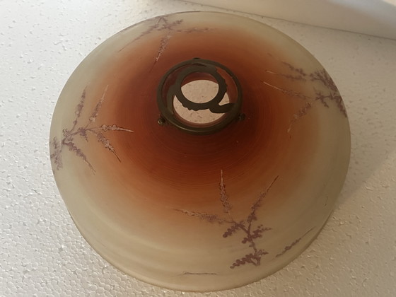 Image 1 of Plafonnier Vintage en Verre Sablé - Années 50