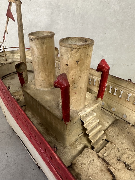 Image 1 of Brutalist 'steamer' model boat - Emmanuel Hiel