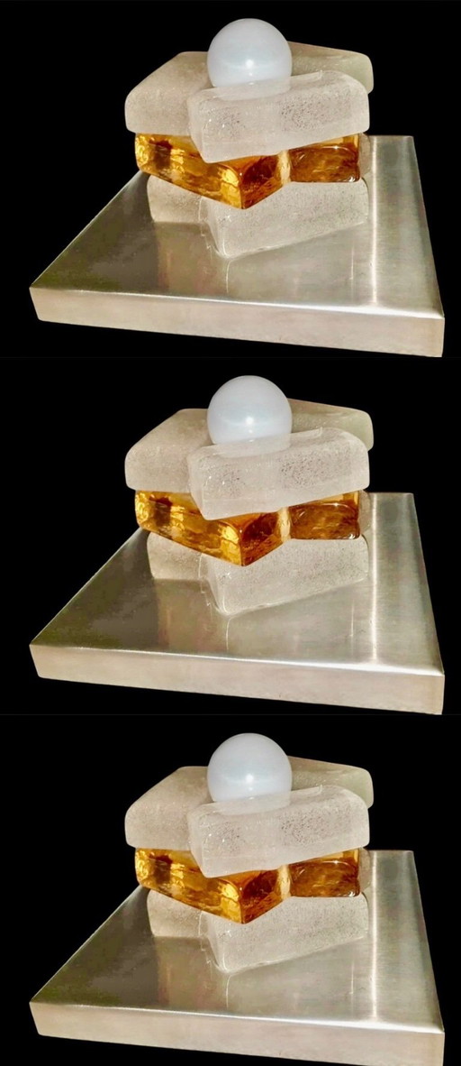 Albano Poli by Poliarte Wall Lighting Glass Murano, Italy 1970