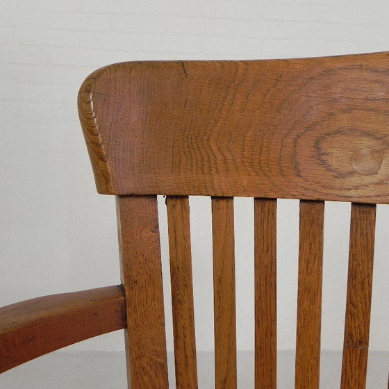 Silla de oficina de roble con sistema de muelles ajustable y regulación de altura, década de 1950. (photo 20 of 35)