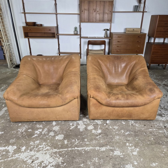 Image 1 of Fauteuils lounge en cuir De Sede DS-46, design vintage des années 1970