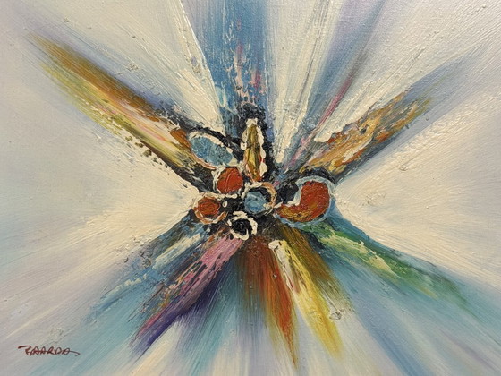 Image 1 of Color Constellation signed by Baards, 1970s. Oil on Canvas.