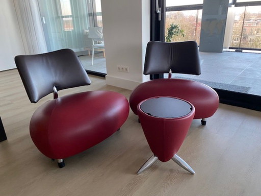 2x Leolux Pallone avec table