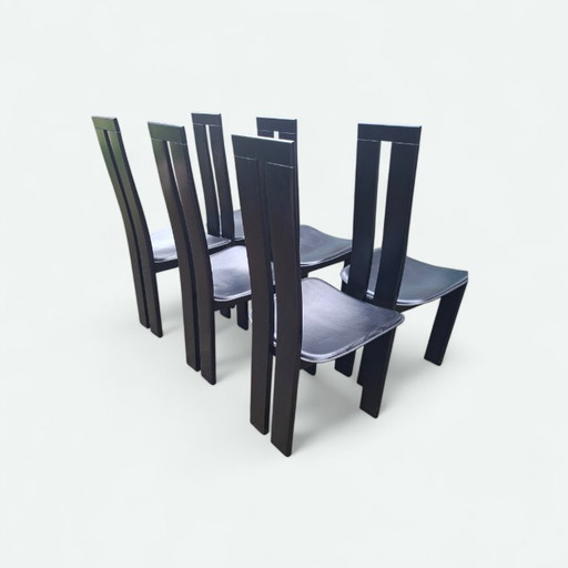 Ensemble de 6 chaises design italiennes – Costantini Pietro – Fabriquées en Italie