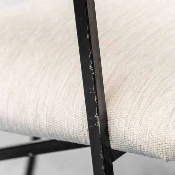 Image 1 of  SALOTTINO VINTAGE CON DIVANETTO E POLTRONE IN METALLO E TESSUTO ANNI ’70 MODERNARIATO