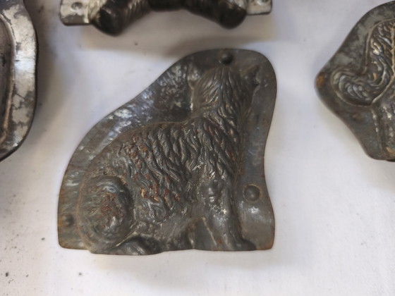 Image 1 of Complete lot of 4 antique designer chocolate molds