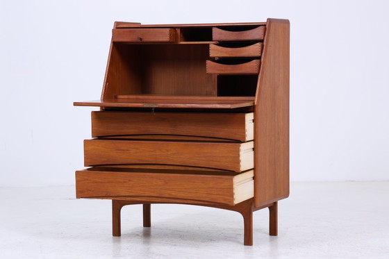 Image 1 of Secrétaire vintage en teck de Bernhard Pedersen & Søn années 60 | Mid Century Bureau Armoire Rétro Bois Rangement #06-13