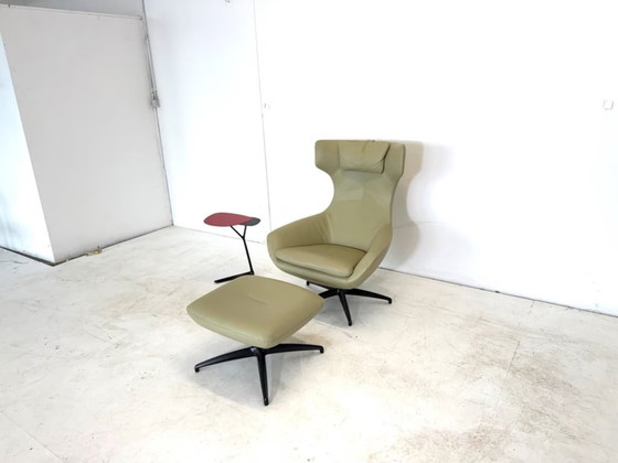 Leolux Caruzzo Sillón Reclinable de Cuero con Otomana – Sillones reclinables, Metal (photo 2 of 15)