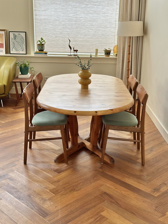 Image 1 of Vintage dining table Danish Design Dyrlund wood 1950s/60s/70s
