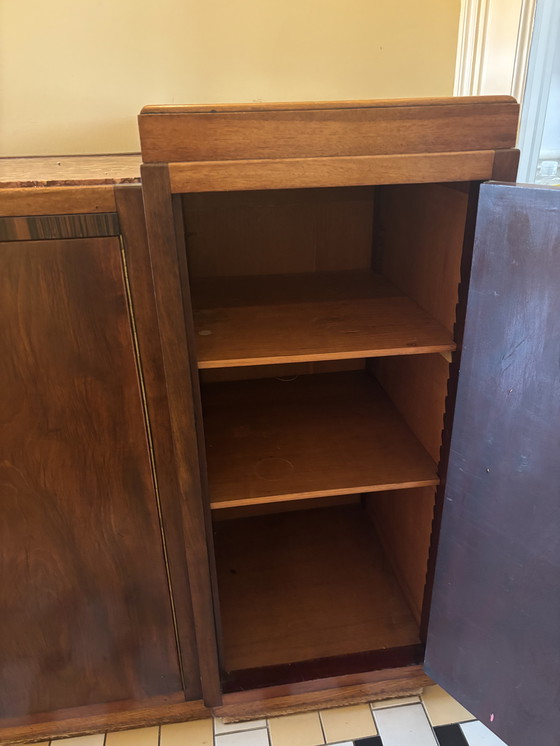 Image 1 of Art Deco School Amsterdamse cantoor con ufficio, dressoir con rood marmer blad e 2 stoelen