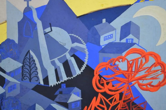 Jean Deldevez, "Il Villaggio Immaginato" Gouache, Firmata in Basso a Destra. – Dipinti e disegni (photo 7 of 10)