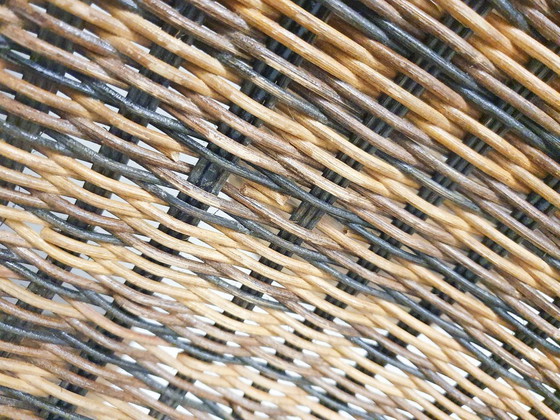 Image 1 of Set van vier rotan S-stoelen in de stijl van Verner Panton